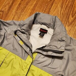 Marmot‎ Jacket Women Small Gray Yellow Precip Weather Nylon Outdoor Windbreaker
